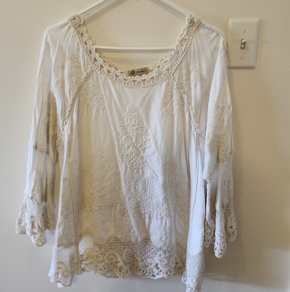 Democracy Ivory Lace Blouse
